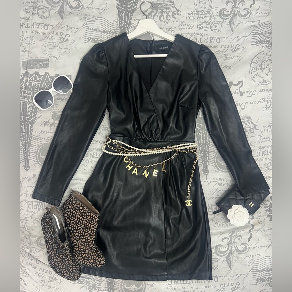 Lucy Paris Leather Black dress